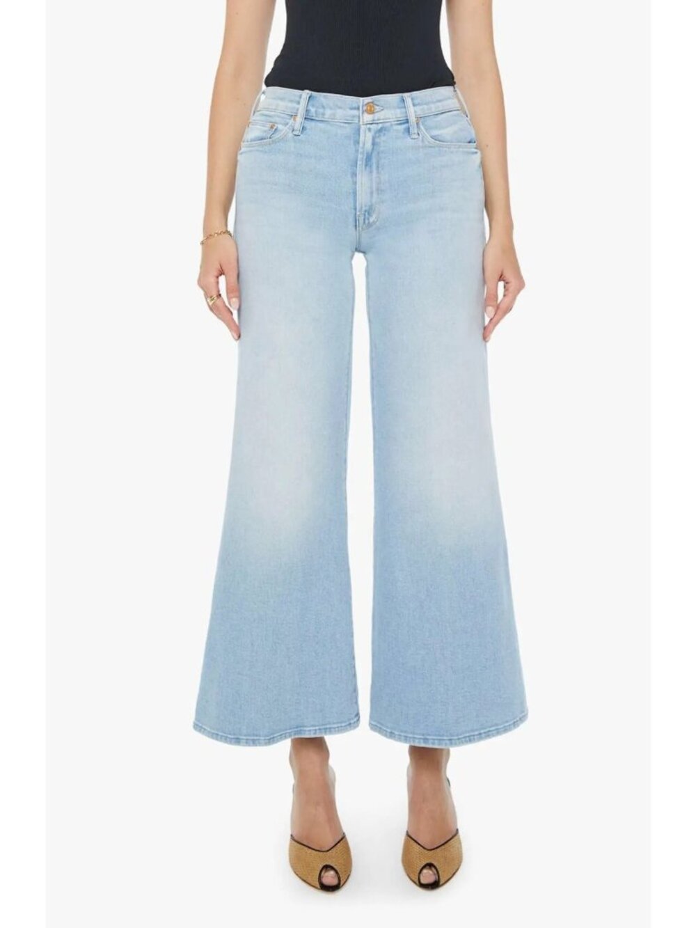 MOTHER Women The Twister Flood Ankle Crop Flare Jeans in Lost Art Size 27 / US 4